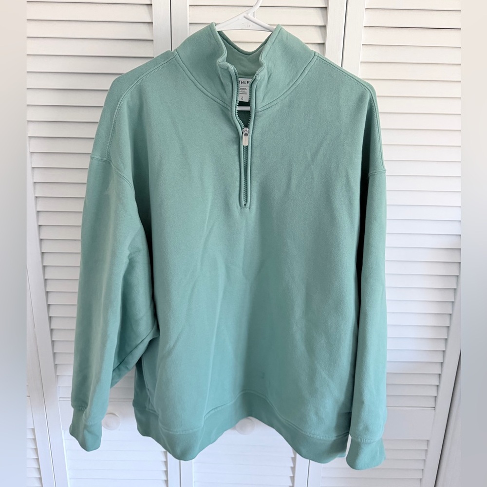 Athleta Forever Fleece 1/4 Zip Sweatshirt (juniper)